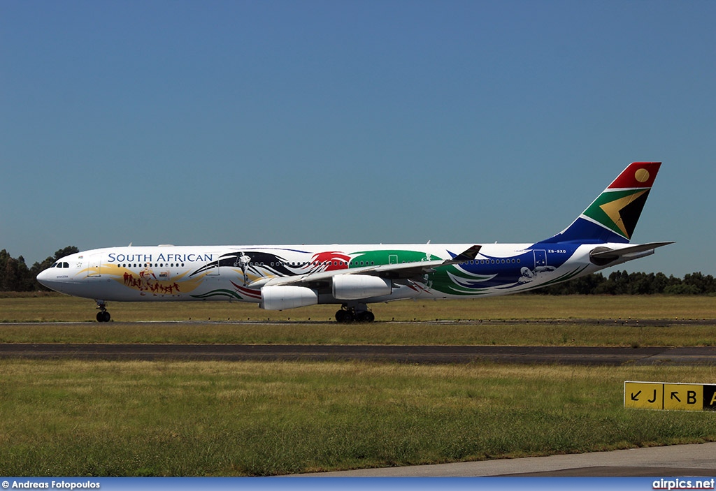 ZS-SXD, Airbus A340-300, South African Airways