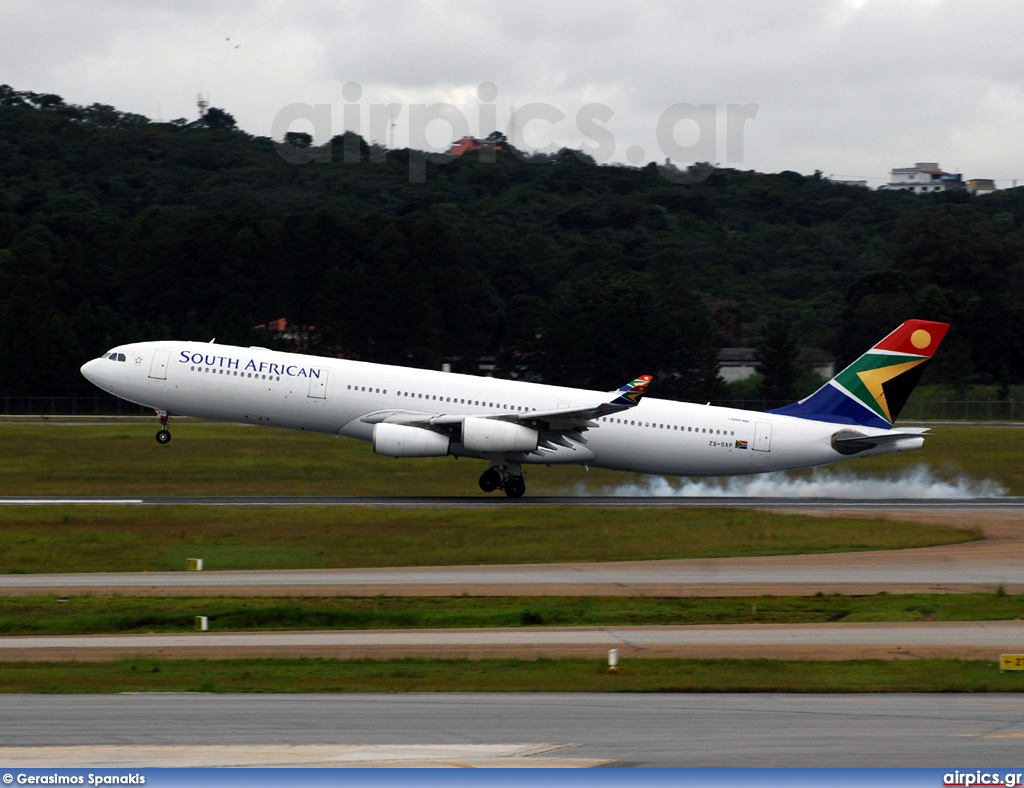 ZS-SXF, Airbus A340-300, South African Airways