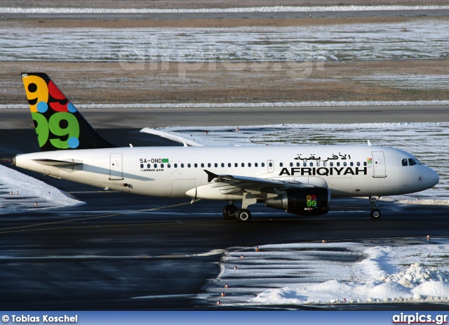 5A-OND, Airbus A319-100, Afriqiyah Airways