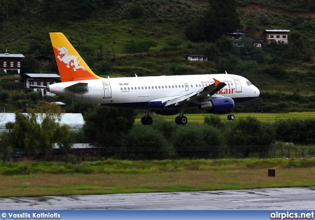 A5-RGF, Airbus A319-100, Druk Air - Royal Bhutan Airlines