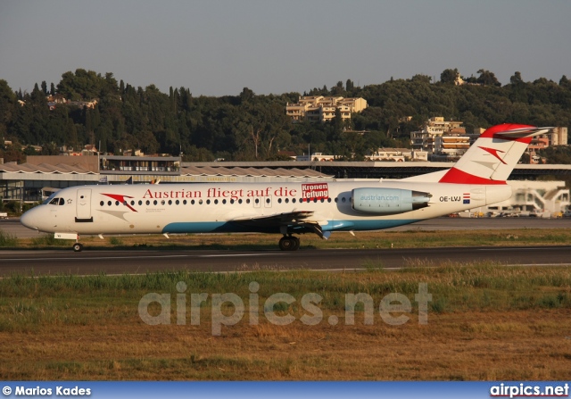 OE-LVJ, Fokker F100, Austrian Arrows (Tyrolean Airways)