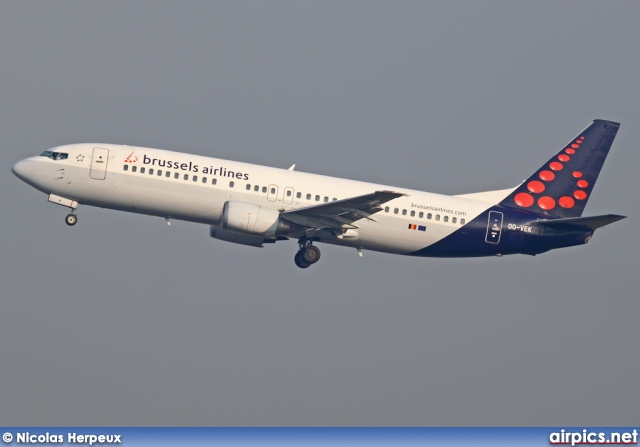 OO-VEK, Boeing 737-400, Brussels Airlines