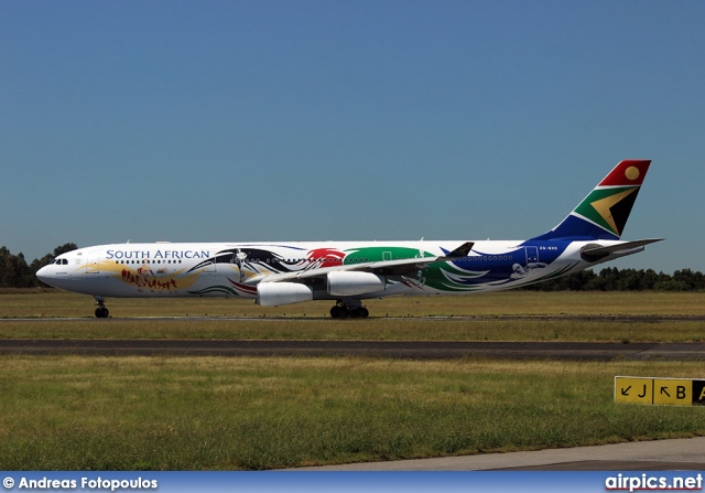 ZS-SXD, Airbus A340-300, South African Airways